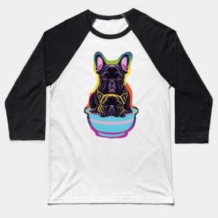 Frenchie Puppy Bowl Baseball T-Shirt